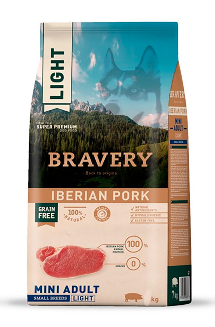 Bravery - Alimento Super Premium Light Para Perros Adultos Razas Pequeñas Sabor Cerdo 2 Kg