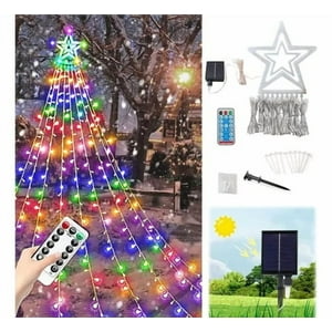 Casa Pagoda - Cascada De Luces Solares Navideñas Solares Multicolor