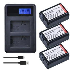 Genérico - 3 Batería Np-Fw50 + Cargador Doble Bc-Vw1 Alternativo Sony