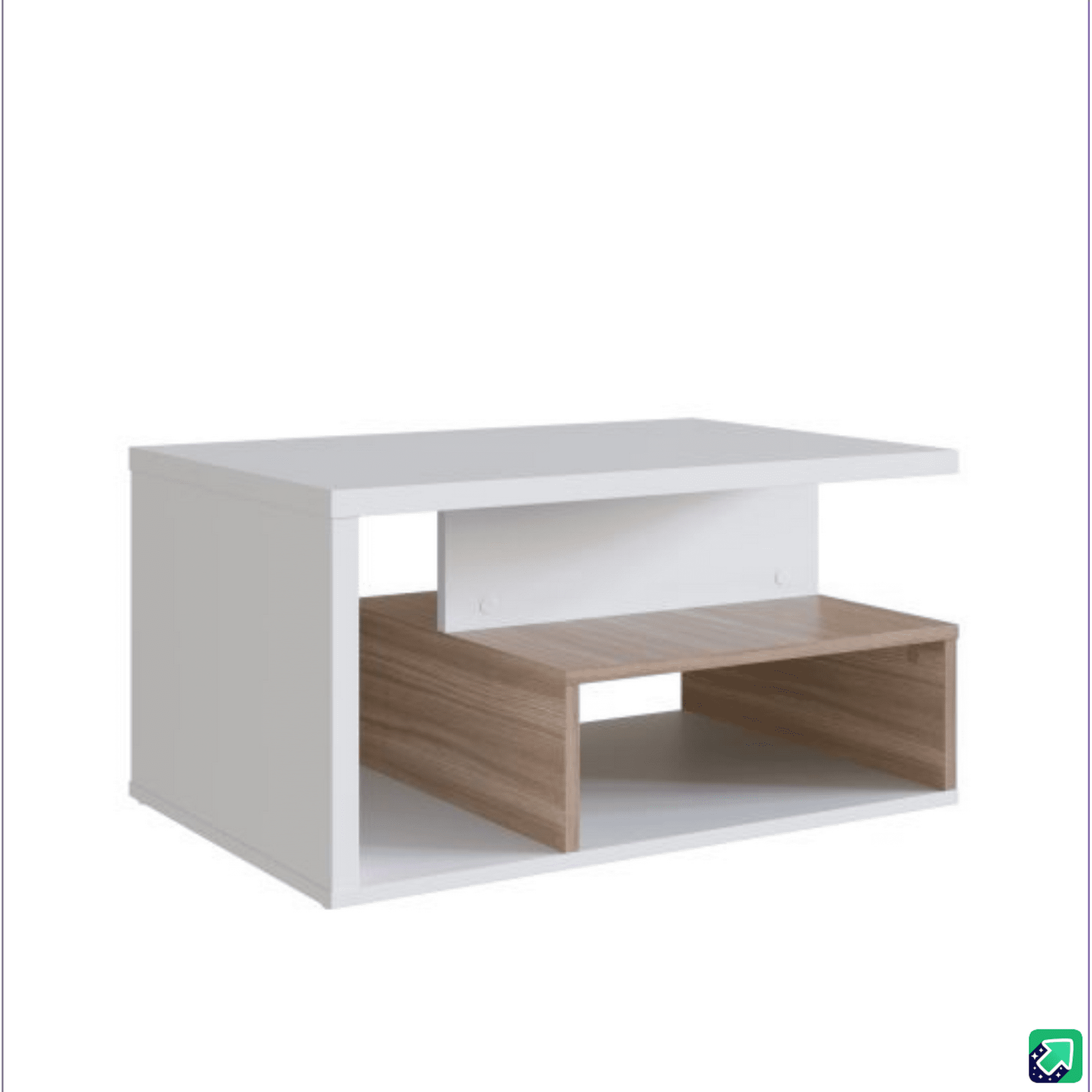 Be Design - Mesa De Centro B92 Blanco Castaño Moveli
