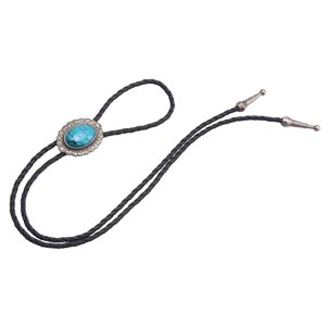 Ioensy - Bolo Tie Para Hombre Cordón Hecho A Mano Collar De Vaquero Para Boda Banquete De Halloween Plata