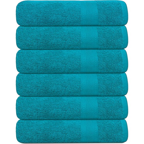 Juego de 6 toallas KAHAF COLLECTION 61x122 cm Turquesa