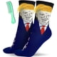 thumbnail image 1 of Caniche masticable con gomitas - Calcetines con pelo de Trump con calcetines de tripulación con pelo, insignia y peine exclusivos de la bandera estadounidense para adultos de la Marina, 1 of 4