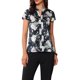 thumbnail image 1 of INSPIRE CHIC Blusas de Trabajo de Satén para Mujeres con Manga Corta Vintage Floral Blusa Casual de Negocios S Azul Oscuro, 1 of 6