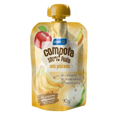 Compota 100% Mix Plátano 90 G Lider