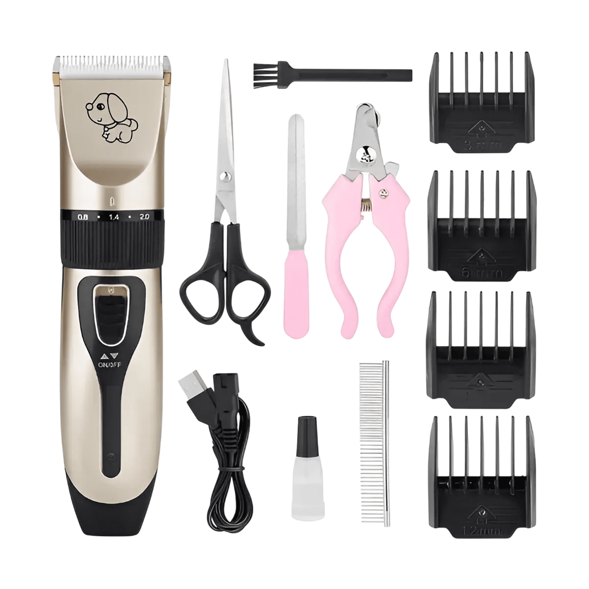 Maquina Corta Pelo Belug Perros Cortadora Usb Accesorios Gatos Beige