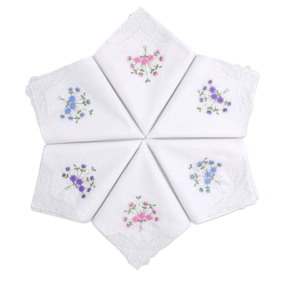 Paquete de 6 pañuelos de bolsillo floral de 28 cm – Selected Hanky