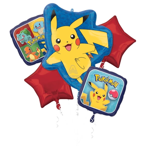 Set de globos Anagram Pokémon de 5 piezas para fiesta con foil