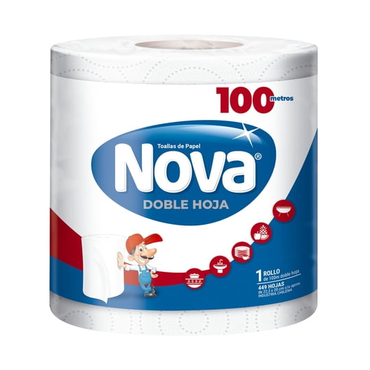 Toalla De Papel Doble Hoja 100 M Gigante Bolsa 1 Un Nova