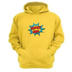 Genérico - Polerón Canguro Super Girl Amarillo Talla Xs Unisex