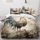 thumbnail image 2 of Juego De Ropa De Cama Con Estampado De Gallo Funda Nórdica Funda De Edredón Con Estampado Animal Impreso En 3d 3 Piezas Para Niños Y Adolescentes Funda De Edredón Con Cremallera C, 2 of 3