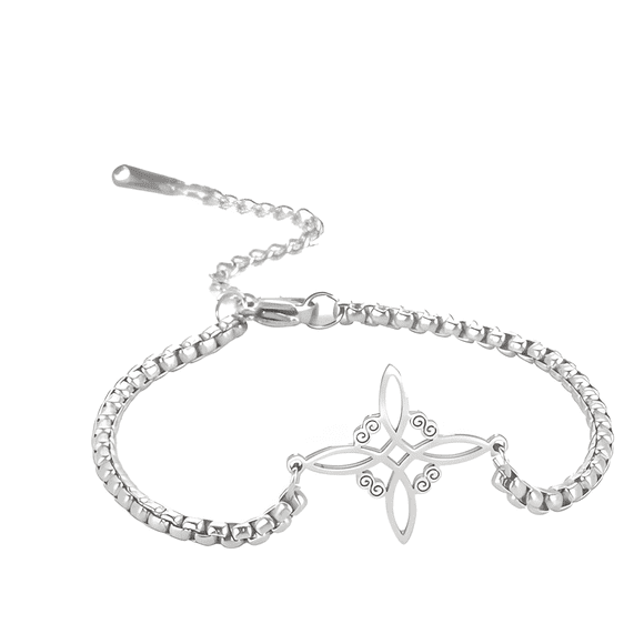 Pulsera nordica nudo de bruja celta acero protección