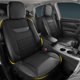 thumbnail image 1 of Fundas de asiento de coche Kingphenix de piel viscoelástica, paquete de 2, color negro, 1 of 9