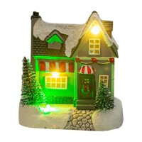 Bothyi - Casa De Pueblo Navideña Iluminada Escena Navideña Casa Para Estante Hogar Navidad B