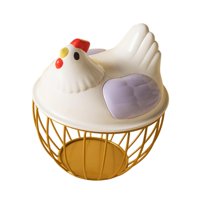 Magideal - Cesta De Huevo De Pollo Huevo Contenedor Titular De Alambre De Hierro Portátil Huevo De Pollo Titular Encimera De Recogida De Huevos Cesta Para , Raya Dorada Violeta