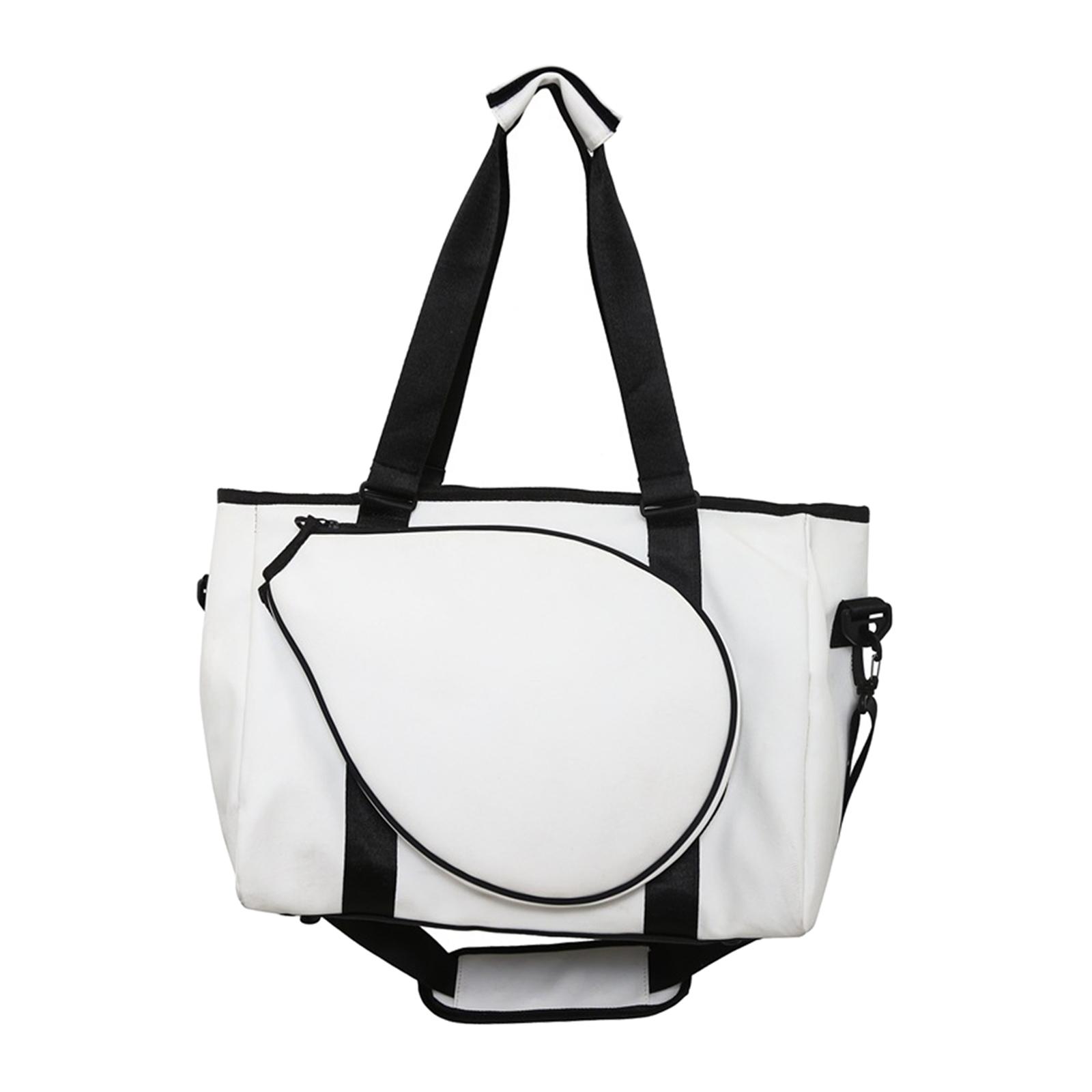Magideal - Bolso De Hombro Para Raqueta De Tenis, Bolso De Mano De Tenis, Bolso Portátil Con Cremallera Para Mujeres, Hombres, Raquetas De Squash, Ropa Al Aire L Blanco