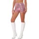 thumbnail image 4 of INSPIRE CHIC Pantalones Cortos de Mujer con Lentejuelas Brillantes de Tiro Medio Sólido Brillo Coctel Cintura Elástica Pantalones Cortos Rosa L, 4 of 6