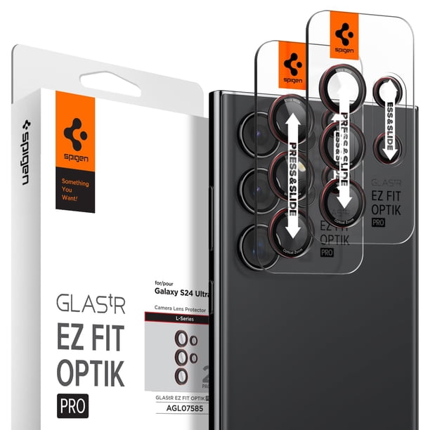 Protector de Pantalla para Lente de Cámara Spigen GlasTR EZ Fit para Galaxy S24 Ultra, Paquete de 2