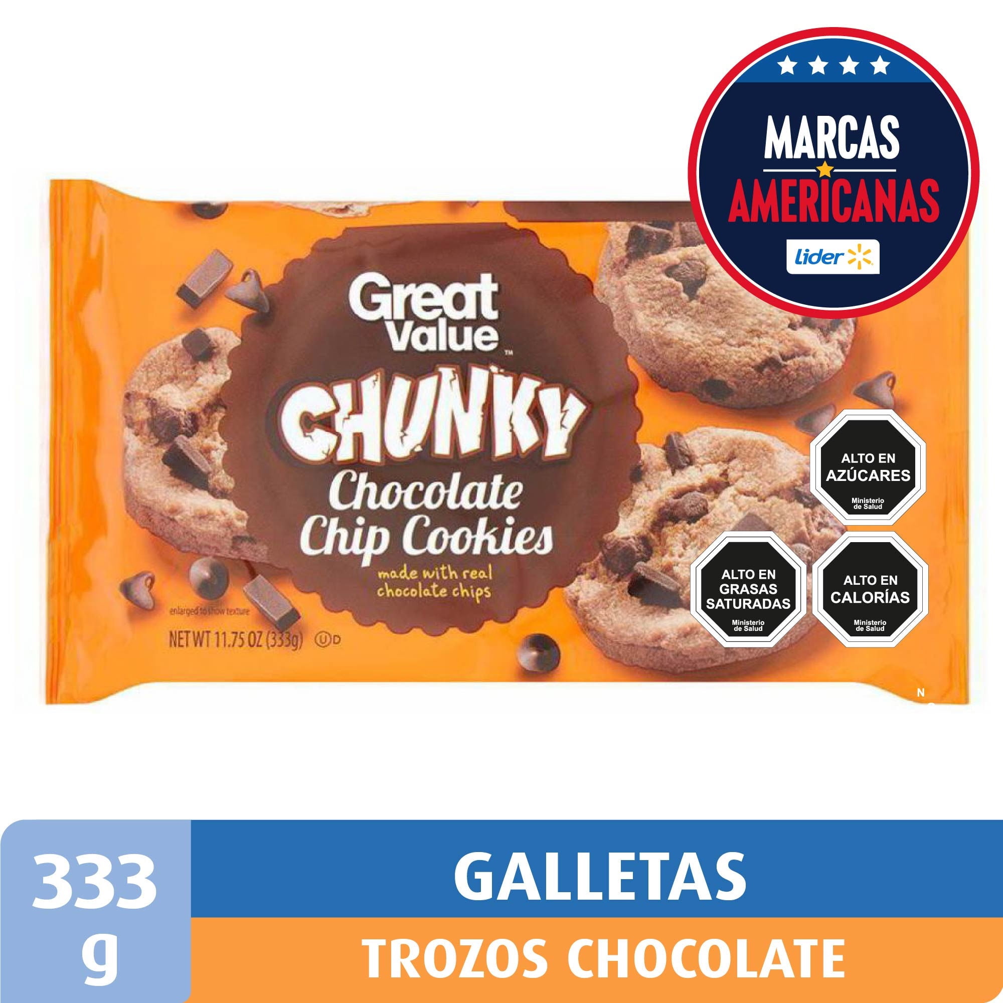 Galleta Con Chips Y Trozos De Chocolate 333 g Great Value