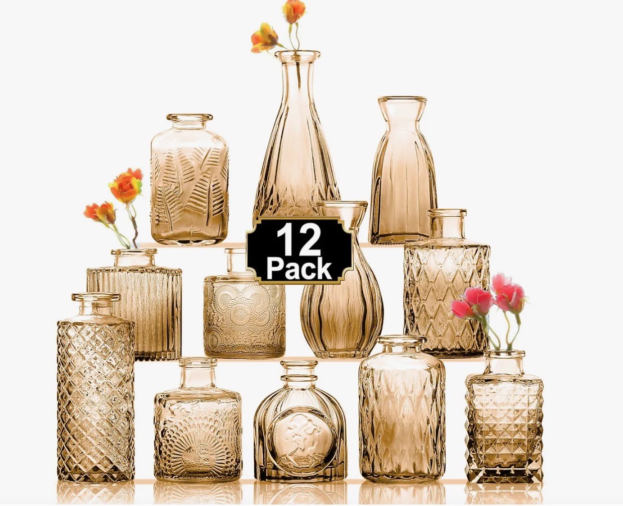 Riqui - Set 12 Floreros De Vidrio