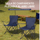 thumbnail image 3 of Silla plegable de playa camping con bolso de porta vasos azul, 3 of 3
