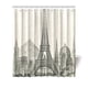 thumbnail image 1 of Cortina de ducha con diseño de la Torre Eiffel de París, con ganchos, 167 x 183 cm, 1 of 3