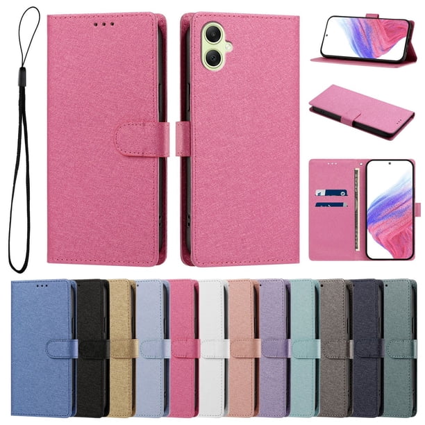 Funda Cartera de PU para Samsung Galaxy A05 con Tarjetas, Rojo Rosa
