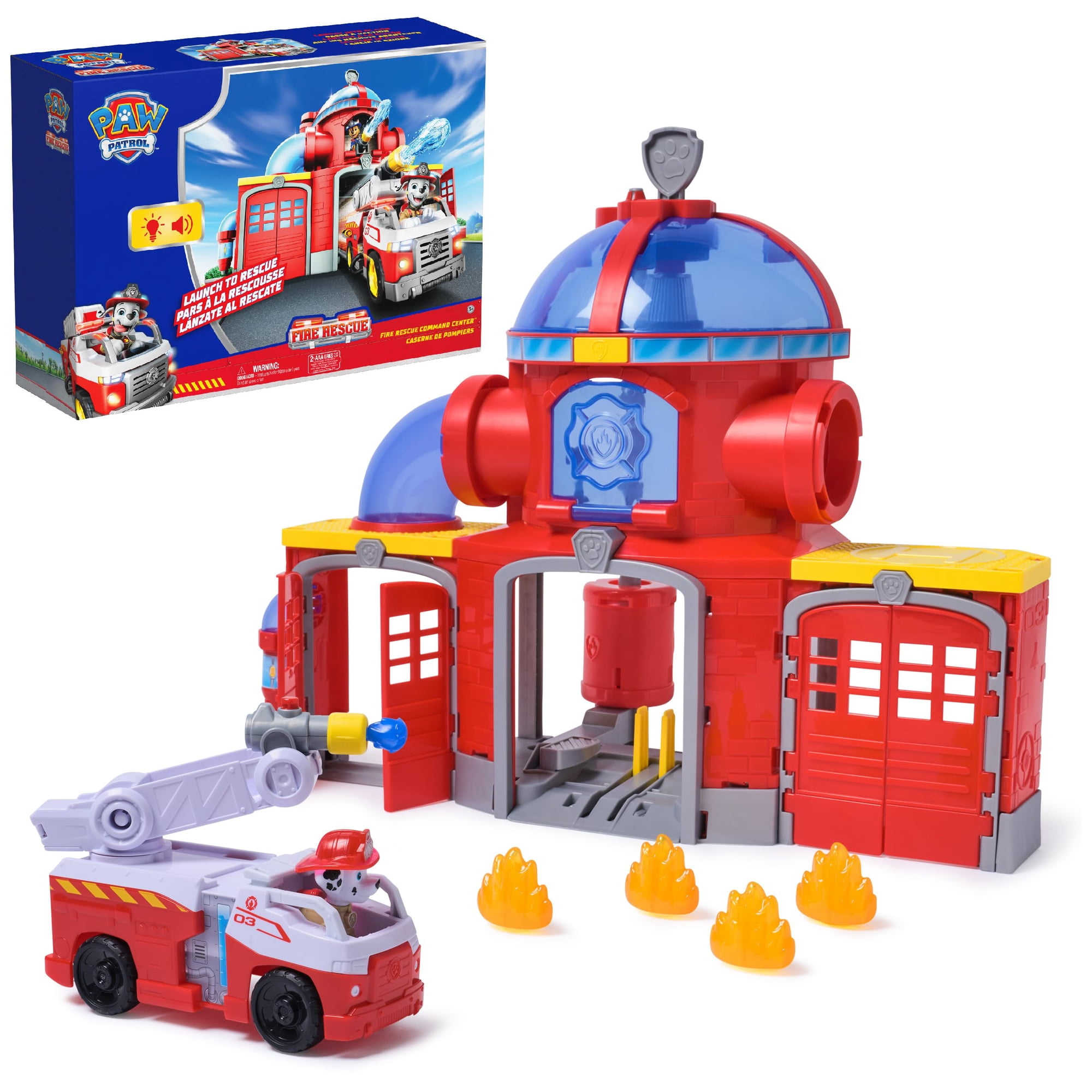 Juguete Paw Patrol Centro De Comando De Bomberos Con Figura De Marshall