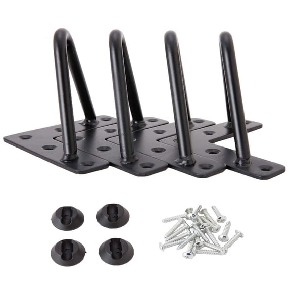 Patas tipo horquilla para muebles Osring de 10 cm, acero sólido, 4 piezas con protectores