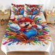 thumbnail image 1 of Super Mario 3-Piece Comforter Set for Bedroom Super Mario Bedding Set for Kids Adults Soft Microfiber Duvet Cover Set with Zipper Closure, 1 of 5