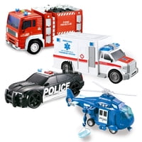 Toy Playsets Joyin Emergency Vehicle Friction Con Luz Y Sonido