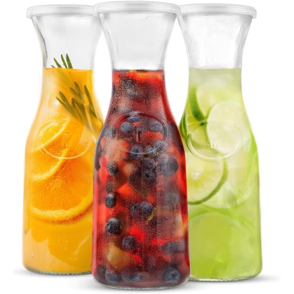 Set de jarras de vidrio KooK Mimosa Bar Supplies con tapa de 1 L (juego de 3)