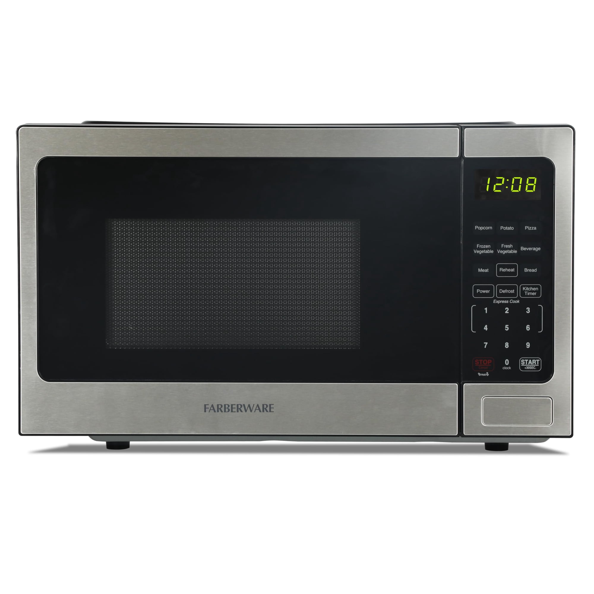 Horno Microondas Farberware, 0.9 Pies Cúbicos, 900 W De Potencia, Acero Inoxidable