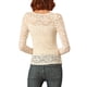 thumbnail image 3 of INSPIRE CHIC Blusas de Mujer con Mangas Largas Abullonadas Semitransparentes de Encaje Floral L Beige, 3 of 8