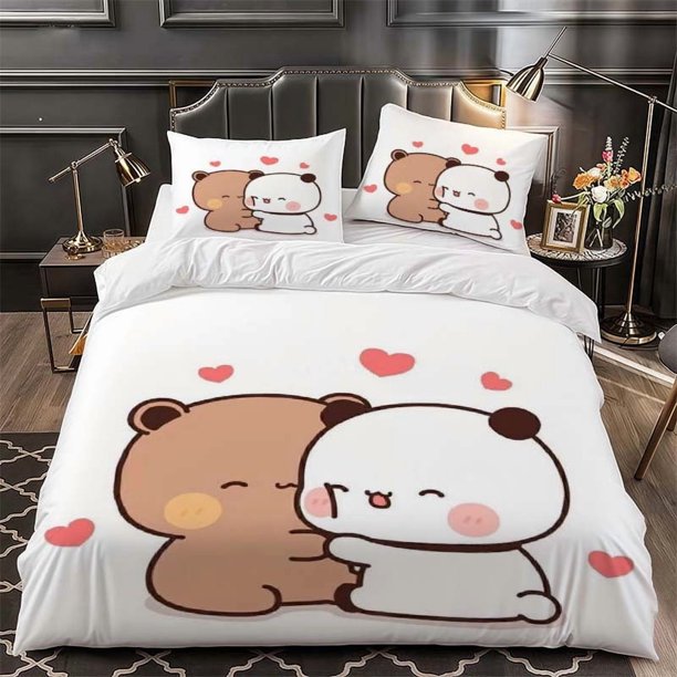 A Comfortable Cartoon-themed Bedding Measuring 135.0-264.01 cm Includes One Duvet Cover and Two Pillowcases Soft and Cozy It Is Suitable for All Seasons and an