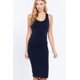 thumbnail image 1 of Saronite Vestido Midi Ajustado con Espalda Nadadora y sin Mangas Basics, Azul Marino (para Mujer), 1 of 4