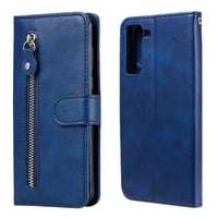 Gangxun - Funda Con Cremallera Para Samsung Galaxy S21 Fe 5G, Carcasa Cartera De Cuero Pu Con Soporte Y Tarjetero