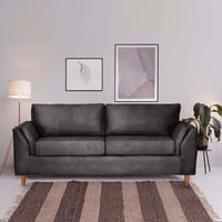 Latam Home - Sofa Milan 3C Con Resortes Pocket Cuero Kentucky Negro