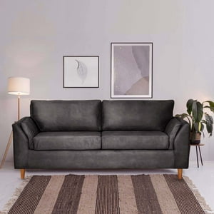 Latam Home - Sofa Milan 3C Con Resortes Pocket Cuero Kentucky Negro