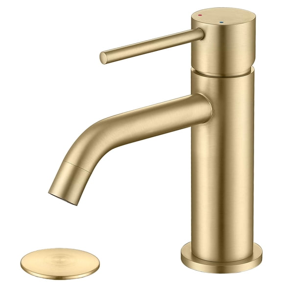 Grifo de baño JXMMP de latón monomando dorado cepillado