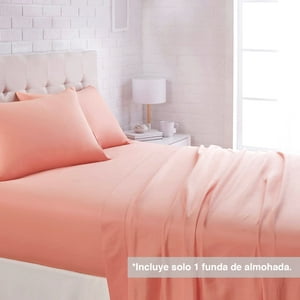 Inspiracci - Juego Sábanas Microfibra Monaco 1,5 Plazas Rosado