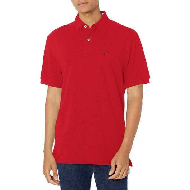 Polo Tommy Hilfiger de manga corta de algodón piqué rojo