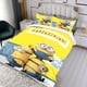 thumbnail image 3 of Minions Conjunto de sábanas temático, trío de piezas, cómodo y amigable con la piel, diseño único, regalo de decoración para el hogar para familiares, amigos y fans, 90 cm * 190 cm, 3 of 6