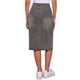 thumbnail image 3 of INSPIRE CHIC Falda Midi de Mezclilla de Cintura Alta para Mujer Falda de Jean Elástica con Abertura Trasera y Bolsillos Gris XL, 3 of 6
