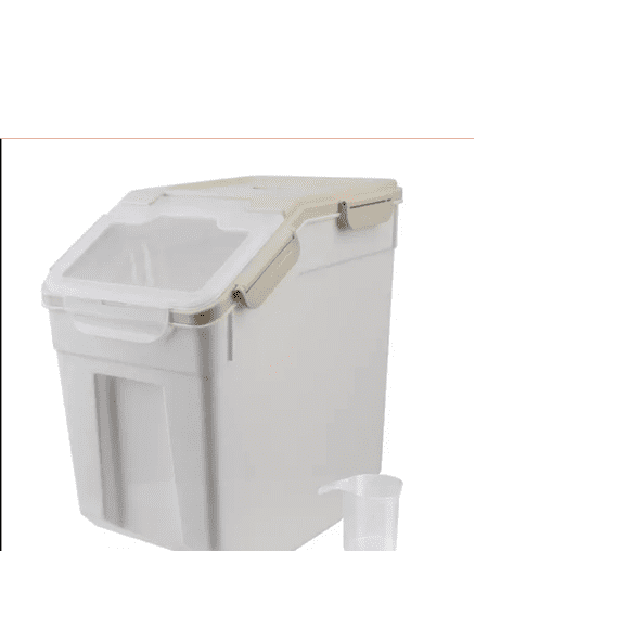 Contenedor De Alimentos Mascotas Multifuncional Hogar Beige