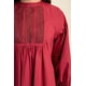 thumbnail image 5 of Vestido Corto Casual De Encaje De Algodón Con Mangas Largas Y Cuello Redondo Color Ciruela (para Mujer), 5 of 5