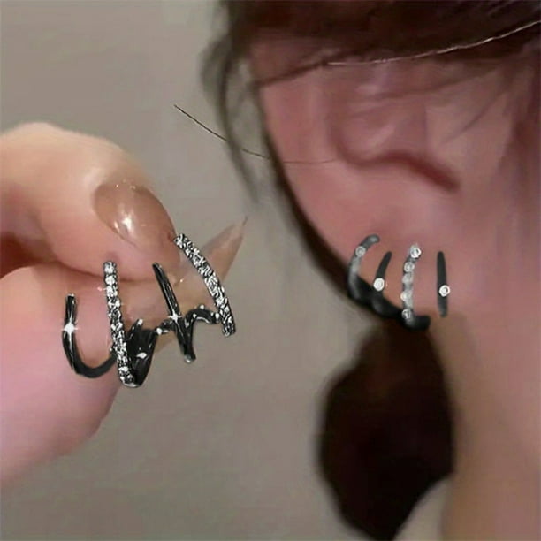 Elegant & Sexy Claw Design Earrings with Shiny Zircon Inlay & Copper Jewelry - Perfect for Daily Wear!