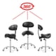 thumbnail image 5 of Silla con ruedas Saddle Stool con respaldo Antlu Black, 5 of 7
