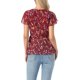 thumbnail image 3 of INSPIRE CHIC Blusas de Mujer para Regreso a Clases con Estampado Floral, Escote en V, Cintura con Lazo, Peplum, Rojo Intenso Talla L, 3 of 6