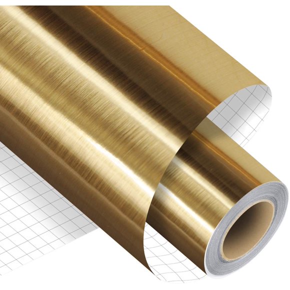 Rollo de vinilo Madlie 30 cm x 4,5 m Premium con acabado en oro cepillado